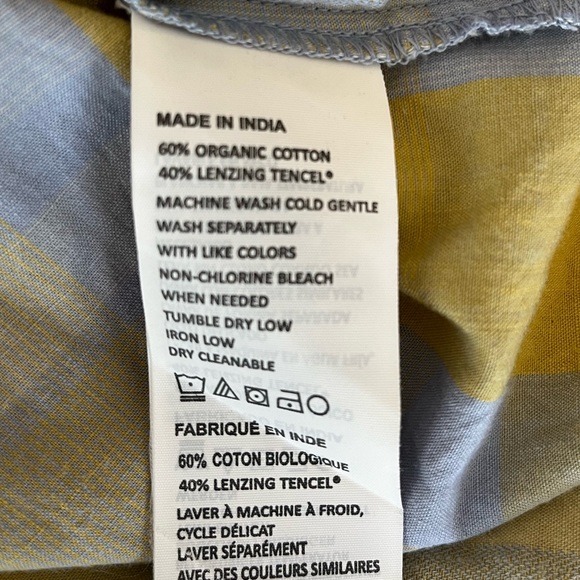 {Prana} Deryn Plaid Shirt Dress in Yellow & Blue Grey - Women's Small - Picture 13 of 14